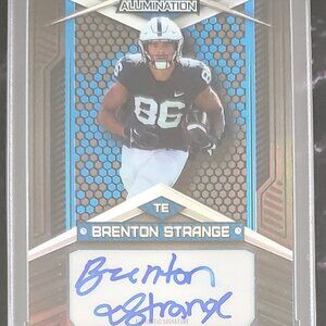 Brenton Strange 2023 Wild Card Alumination  Auto #AB-11 Black & Blue JAGUARS /25